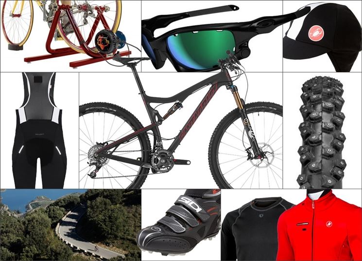 collage di elementi legati al ciclismo