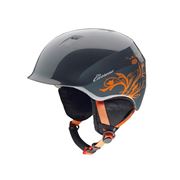 Casco Carrera nero con decorazioni floreali arancioni