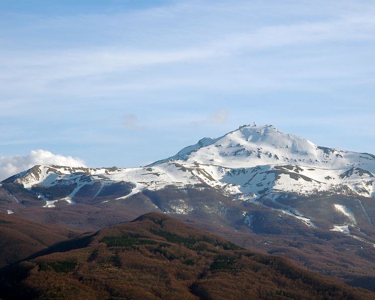 Panorama sul Monte Cimone innevato
