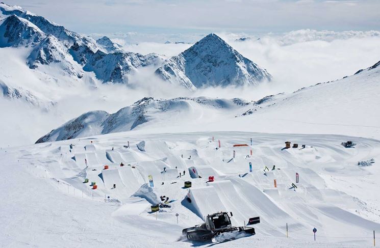 Snow Park sul ghiacciaio di Stubai