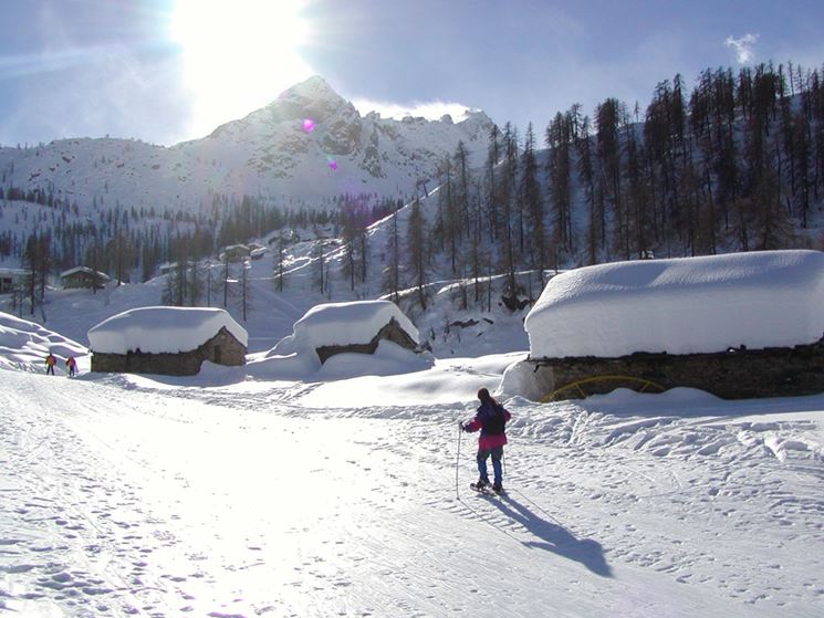 Paesaggio invernale della localit di Champorcher