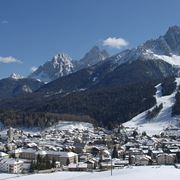 Visuale di San Candido nella neve