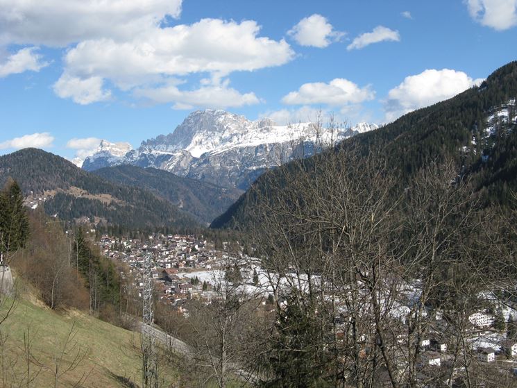 Vista panoramica del paese di Falcade