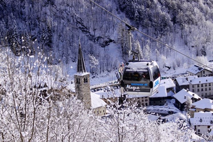 Panorama sul paese di Gressoney-Saint-Jean